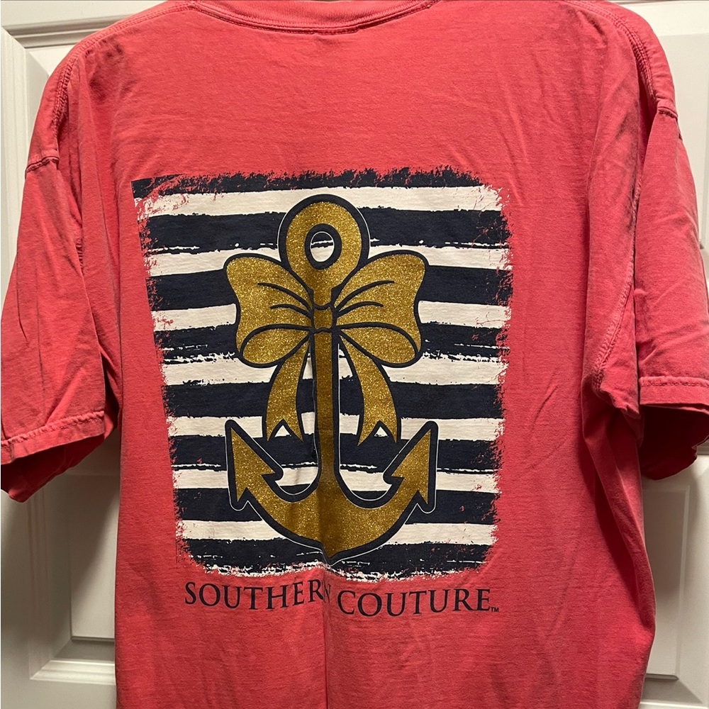 Southern Couture anchor with bow tshirt